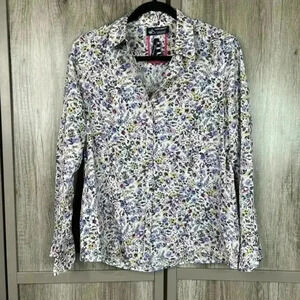 Saint James Cotton Button Down Floral Print Shirt S/M ($148)